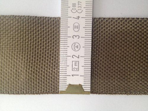 Ruban en fibre de basalte, 40 mm, 0,21 mm, 15 g/m, avec un bord en fil de PP brun