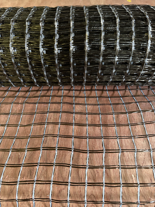 Grille en fibre de basalte 30/30 kN/m, revêtement polymère, 25×25 mm, largeur 1 m, rouleau 50 m²